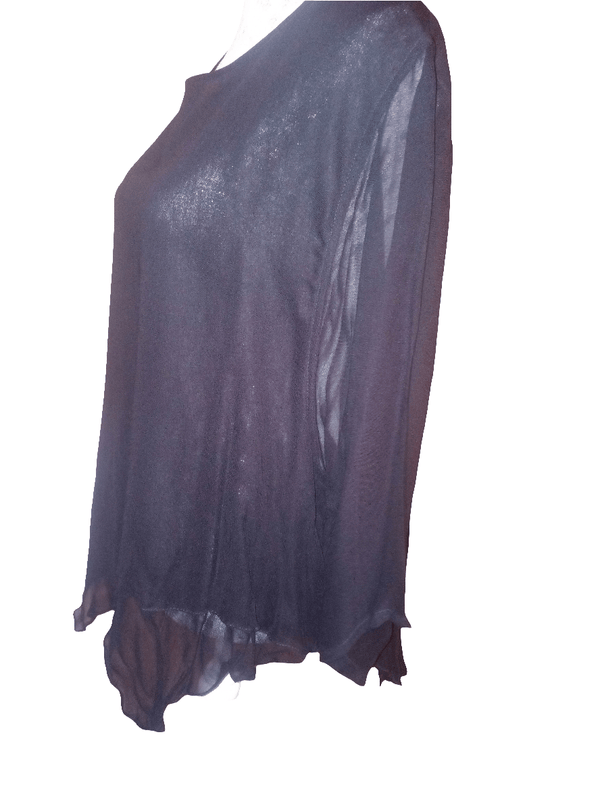 One Size Quarter Sleeve Rayon Black Blouse Inspired By You