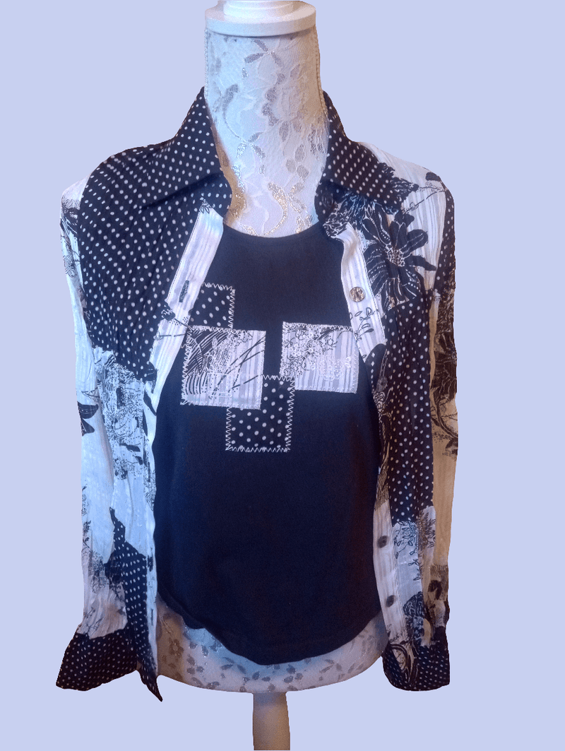 Small Polkadot Twin Set Blouse Inspired By You