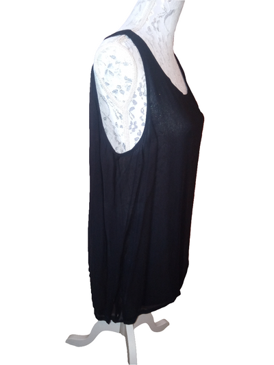 One Size Black Crinkle Tank Top