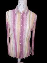 Medium Crinkle Multi Colored Ombre Long Sleeve Blouse Inspired By You