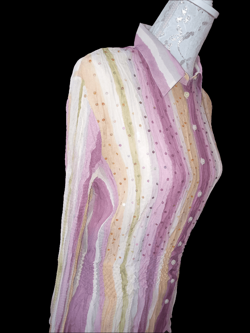 Medium Crinkle Multi Colored Ombre Long Sleeve Blouse Inspired By You