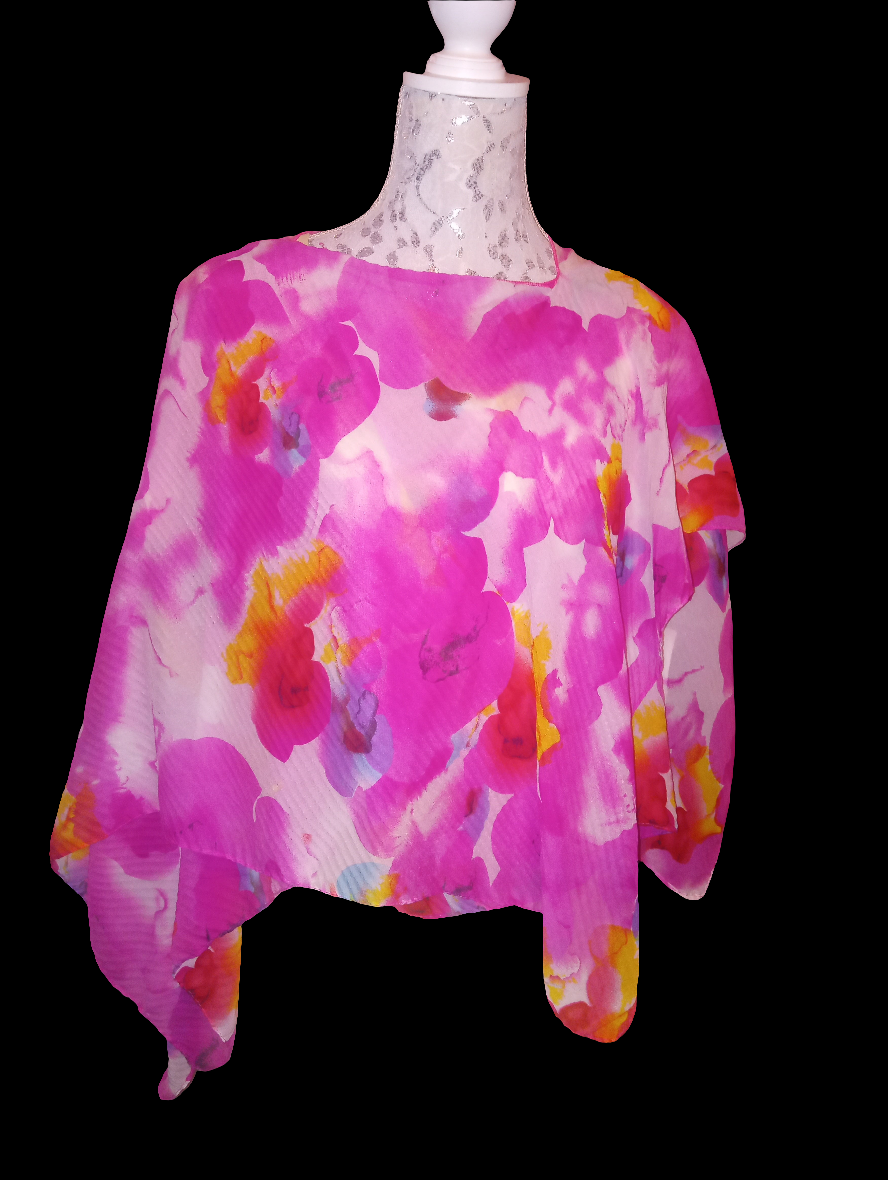 Fuchsia Flower Shawl