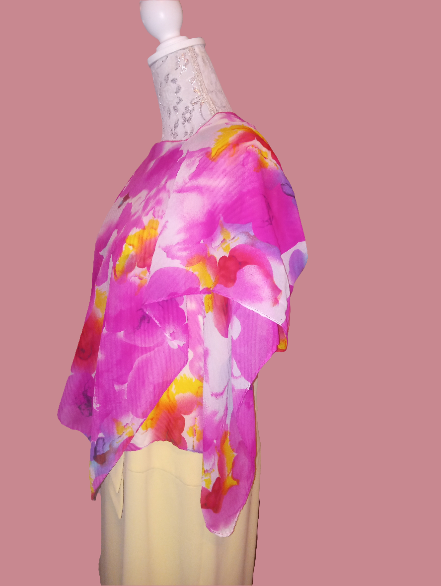 Fuchsia Flower Shawl