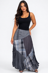 Carolina Blue+Gray Plaid Skirt Size 8 Inspired By You