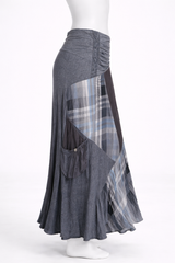 Carolina Blue+Gray Plaid Skirt Size 8 Inspired By You