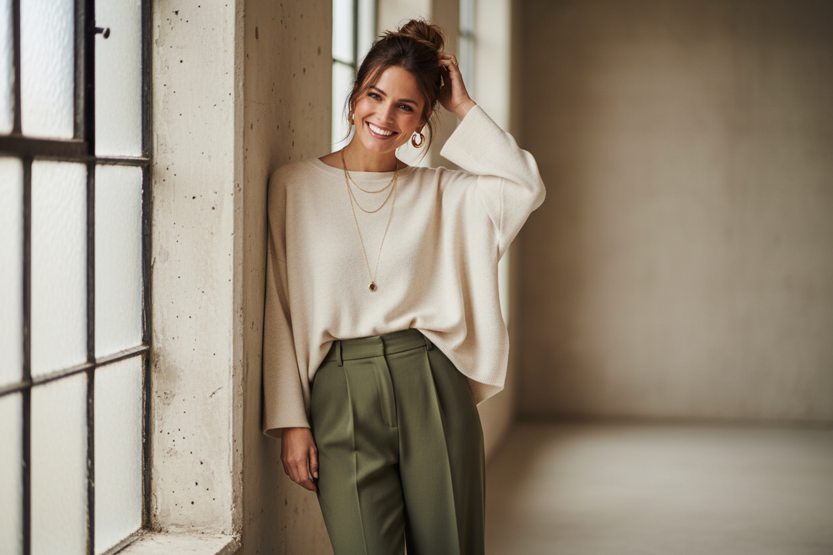 Woman in contemporary clothing